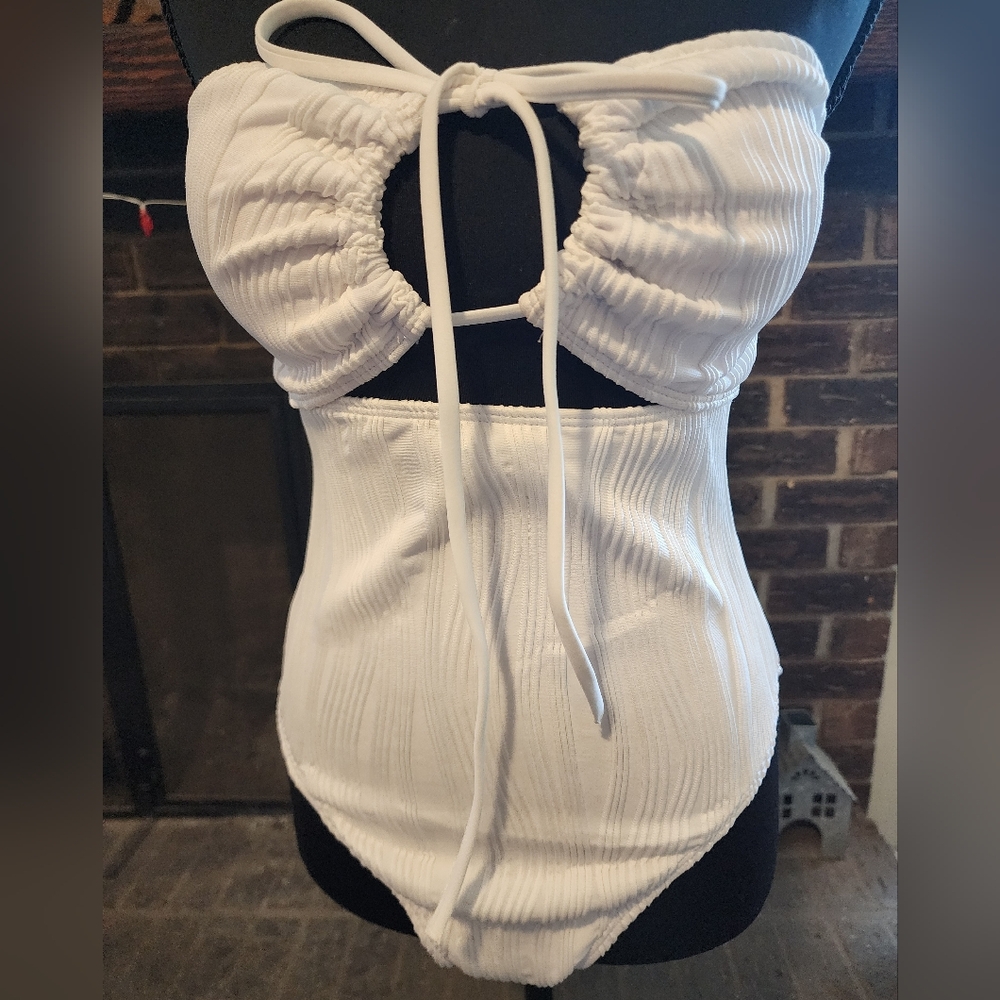 White Cutout One-Piece Swimsuit
